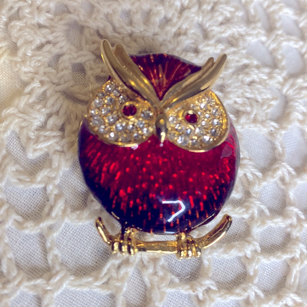 Brooch Pin Enamel Owl